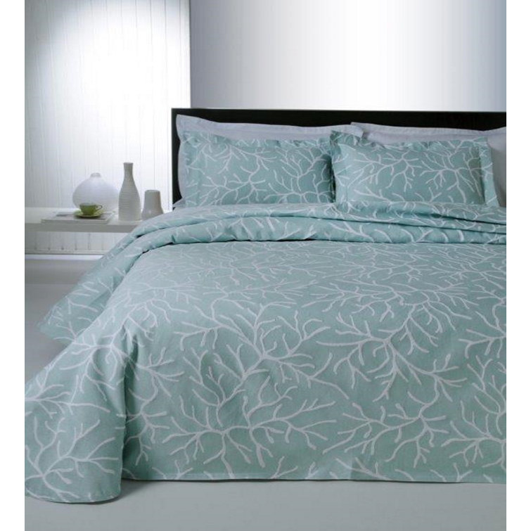 Rosecliff Heights Sabang Green Standard Cotton Coastal Coverlet